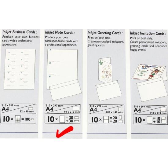 ورق طابعة ملونة نوت كارد ابيض ناعم 200غم 10 ورقة CANSON